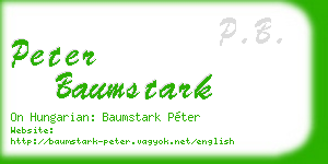 peter baumstark business card
